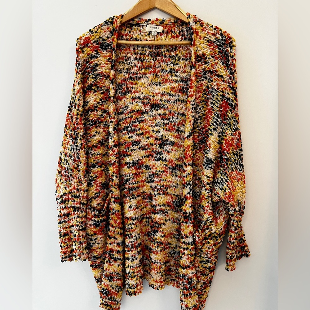 Oversized textured knit cardigan